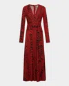 Diane Von Furstenberg Dorothee Dress In Wood Grain Red
