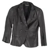 Diane Von Furstenberg Double Breasted Blazer In Black Leather In Black