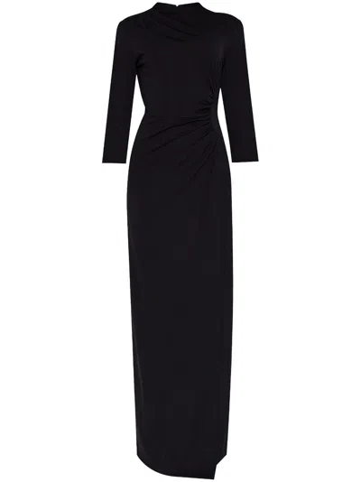 Diane Von Furstenberg Draped-detailing Maxi Dress In Black