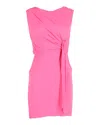 Diane Von Furstenberg Draped Front Tie Detail Dress In Pink Silk In Pink