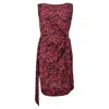 Diane Von Furstenberg Draped Sleeveless Dress In Red Floral Print Polyester In Multi