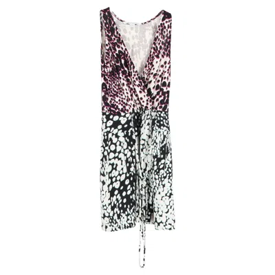 Diane Von Furstenberg Drawstring Front Mini Dress In Multicolor Silk