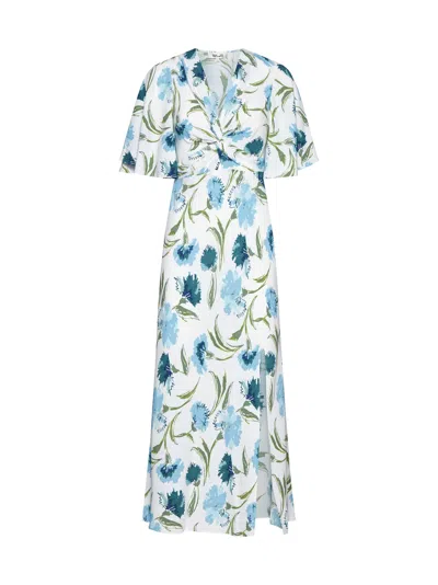 Diane Von Furstenberg Dress In Dianthus Large Lg Blue