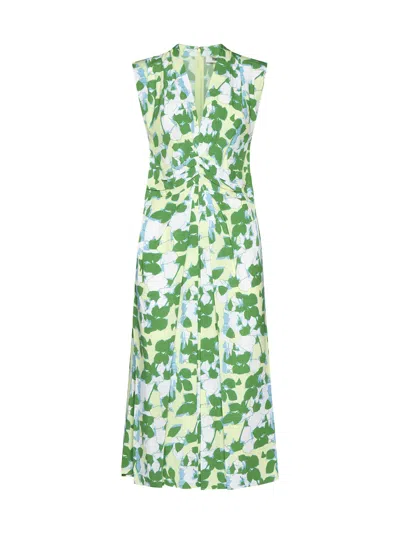 Diane Von Furstenberg Dress In Earth Floral Multi Med Ch