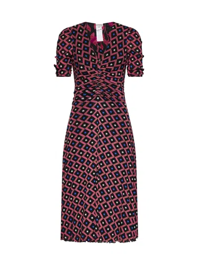 Diane Von Furstenberg Dress In Lantern Leaves Pk/dia