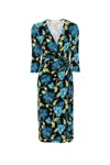 Diane Von Furstenberg Multicolor Floral Wrap Midi Dress With Elegant V-neckline In Multicolor