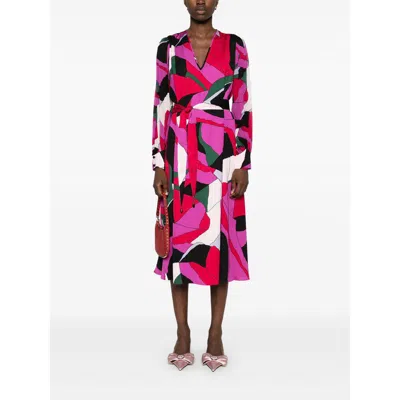 Diane Von Furstenberg Abel Midi Dress In Pink