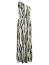 Diane Von Furstenberg Kiera One-shoulder Printed Jersey Maxi Dress In Zebrata