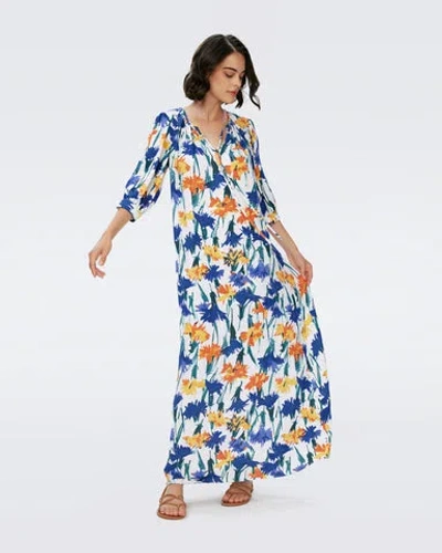Diane Von Furstenberg Drogo Floral Maxi Dress In Indigo