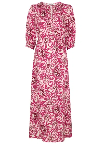 Diane Von Furstenberg Drogo Floral-print Woven Maxi Dress In Pink