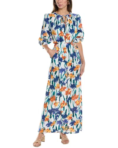 Diane Von Furstenberg Drogo Floral Maxi Dress In Indigo