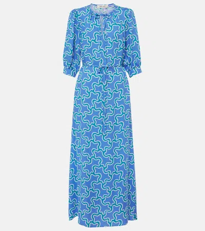 Diane Von Furstenberg Drogo Printed Maxi Dress In Blue