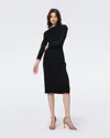 Diane Von Furstenberg Buffy Pleated One-shoulder Dress In Black