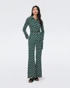 Diane Von Furstenberg Michele Jumpsuit In Blocks Green