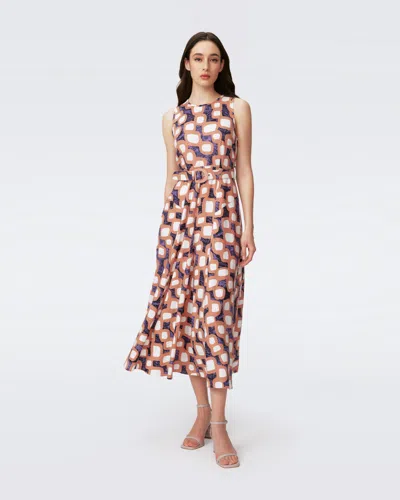 Diane Von Furstenberg Elliott Abstract Print Sleeveless Midi Dress In Multi