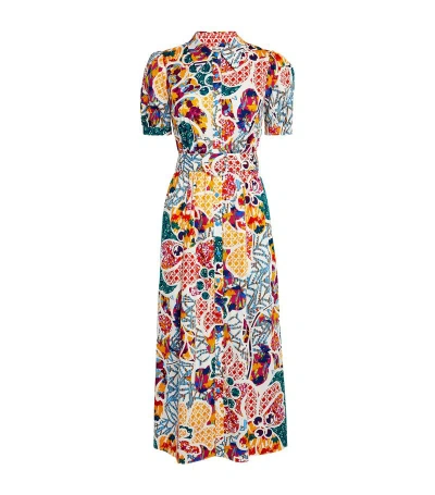 Diane Von Furstenberg Dvf  Floral Print Paddy Midi Dress In Multi