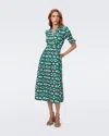 Diane Von Furstenberg Erica Printed Cotton Midi Dress In Eden Check