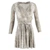 Diane Von Furstenberg Dvf Elowen Snakeskin Print Mini Wrap Dress In Grey Silk In Multi
