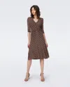 Diane Von Furstenberg Ivan Midi Dress In Flutterfly And Tiny Stadium Geo 