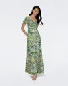 Diane Von Furstenberg Laurie Floral-print Cotton-blend Poplin Maxi Dress In Garden Paisley Pink