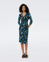 Diane Von Furstenberg Borris Wool-blend Dress In Hendrix Floral Dark Teal