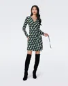 Diane Von Furstenberg Jazmine Silk Jersey Wrap Dress In Huge Blocks Green