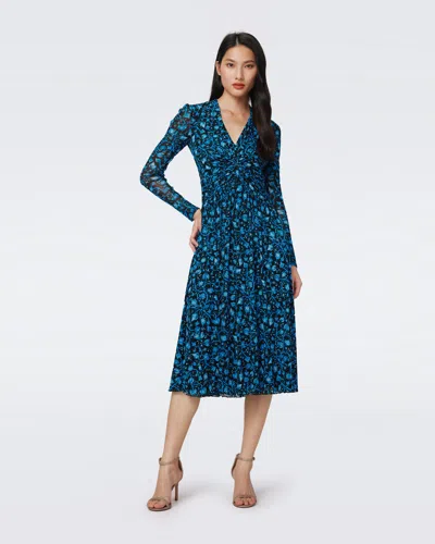 Diane Von Furstenberg Dvf In Huge Fleetwood Folk Blue