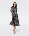 Diane Von Furstenberg Nella Midi Dress In Huge Tulip Fields Violet