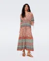 Diane Von Furstenberg Boris Dress By  In Size Xl In Ibiza Stripe And Tiny Magic Eye