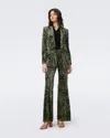 Diane Von Furstenberg Ruthette Printed Velvet Flared Pants In Laced Up