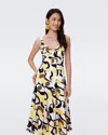 Diane Von Furstenberg Beth Linen-blend Dress In Mirage Yellow
