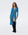 Diane Von Furstenberg Danica Silk Dress In Night Vine Blue And Huge Gig Til