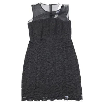 Pre-owned Diane Von Furstenberg Dvf Nisha Dress In Black Lace With Sleeveless Illusion