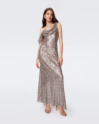 Diane Von Furstenberg Joaquin Sequined Maxi Dress In Brown