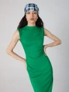 Diane Von Furstenberg Darrius Ruched Mock-neck Midi Dress In Signature Green