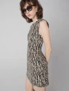 Diane Von Furstenberg Ruby Mini Dress In Tiny Shadow Twigs Warm Sand