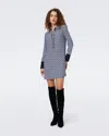 Diane Von Furstenberg Tamina Dress In Tiny Stadium Geo Purple Blush