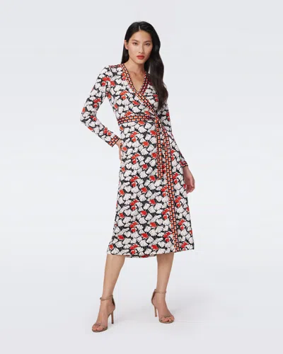 Diane Von Furstenberg Dvf In Vintage Gingko Red And Blocks St