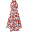 Diane Von Furstenberg Dvf Women Nicola Midi Dress Abstract Dot Lg Turquoise In Multi