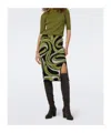 Diane Von Furstenberg Lyla Wool-blend Skirt In Green