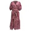 Diane Von Furstenberg Elektra Printed Midi Wrap Dress In Pink Viscose In Multi
