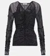 Diane Von Furstenberg Eli Mesh Top In Schwarz