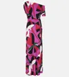 Diane Von Furstenberg Eliana One-shoulder Column Maxi Dress In Multicolor