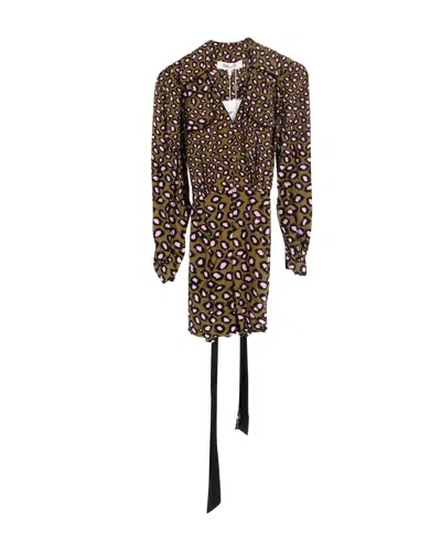 Diane Von Furstenberg Ella Wrap-effect Leopard Print Playsuit In Multicolor Viscose In Brown