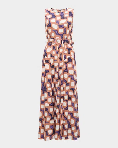 Diane Von Furstenberg Elliot Belted Abstract-print Midi Dress In Deco Geo Med