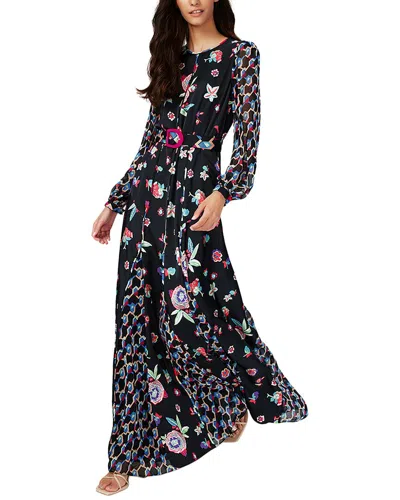 Diane Von Furstenberg Elliot Belted Printed Lenzing Ecovero-blend Satin And Chiffon Maxi Dress In Black