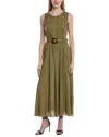 Diane Von Furstenberg Elliot Linen-blend Midi Dress In Green