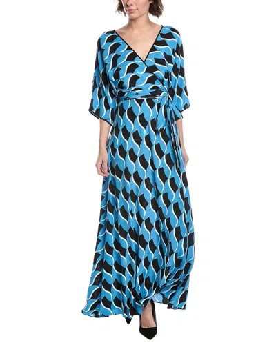 Diane Von Furstenberg Eloise Maxi Dress In Bird Weave Balanchine Blue