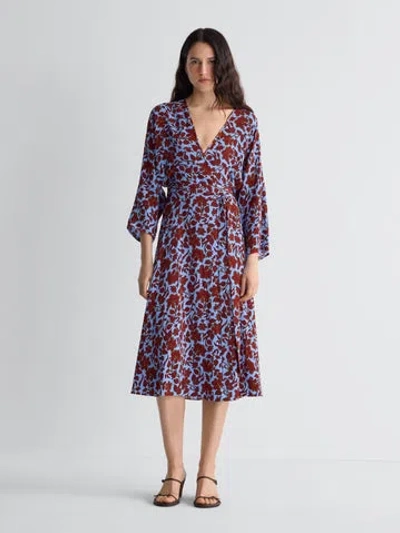Diane Von Furstenberg Eloise Midi Wrap Dress In Blue