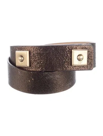 Pre-owned Diane Von Furstenberg Embossed Leather Waist Belt